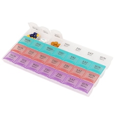 28 Slot Pill Organiser, 4 Times A Day Weekly Tablet Box