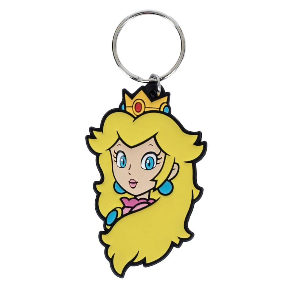 image 1 of Super Mario PVC Princess Peach Keyring - Multicoloured - One Size