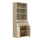 image 4 of Prima Bookcase 3 Shelves with 2 Drawers 2 Doors in Oak