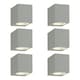 image 1 of Set of 6 Falmouth - Grey Downwards Outdoor IP44 Wall Light Grey | Clear
