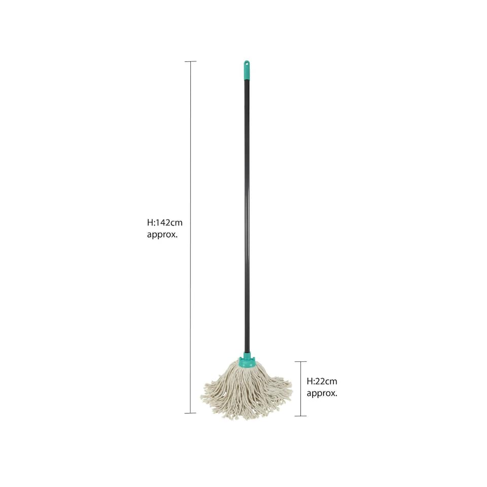 image 1 of JVL Pure Cotton Traditional String Floor Mop, Turquoise