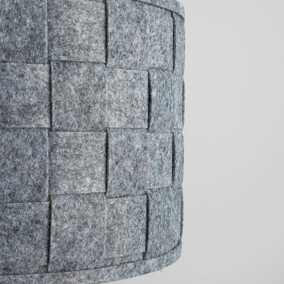 image 1 of ValueLights Modern Large Grey Felt Weave Design Cylinder Ceiling Pendant Drum Light Shade