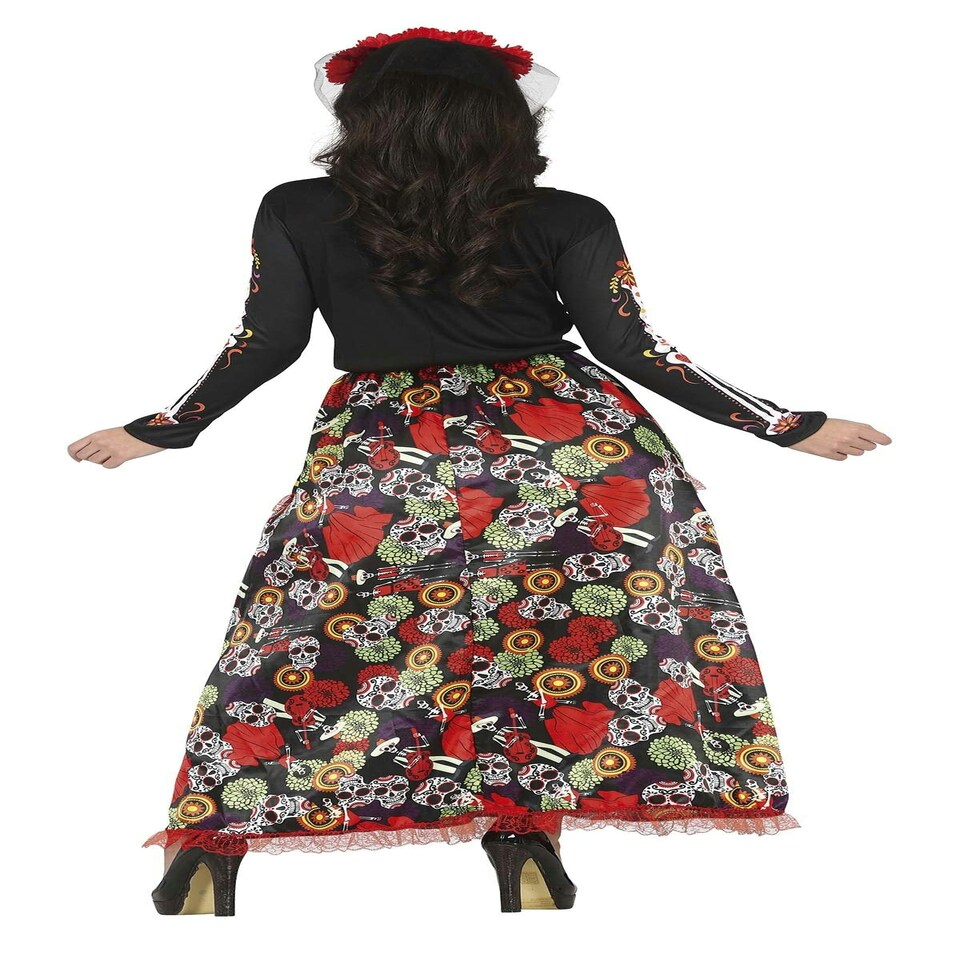 image 1 of Fancy Dress Adult Catrina Long Skirt Costume - L