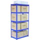 image 4 of 3 x Q-Rax Racking Blue 90 x 50 x 180cm + 2 x Racking Blue 120 x 50 x 180cm Blue