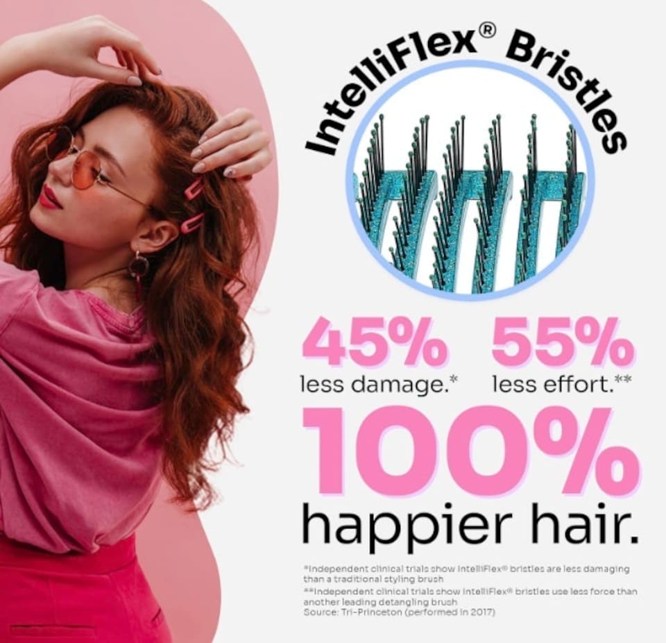 image 1 of WetBrush Shower Detangler, Intelliflex Bristles, Teal Glitter