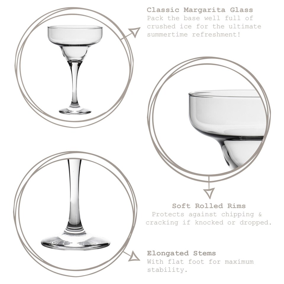 image 1 of Rink Drink Margarita Glasses - 295ml - Clear - Pack of 6