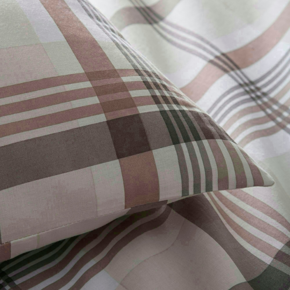 image 1 of Portfolio Home Prague Checkered Bedding Duvet Cover Set Cream | Single