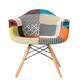image 1 of MOF Patchwork Chair Dining Chair or Office Chair or Occasional Chair Fabric Combination Chair with Arm Multi