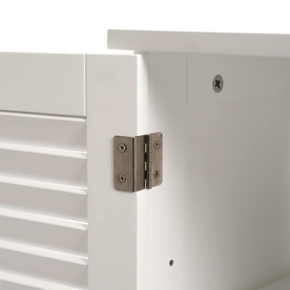 image 1 of Living and Home Under Sink Bathroom Cabinet with 2 Shutter Doors White