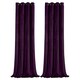 image 1 of Plum Purple Velvet Blackout Eyelet Curtains - 46x54 Inch Drop - Pair Purple