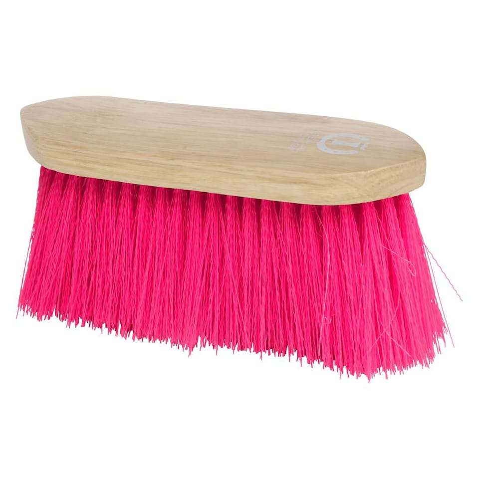Imperial Riding Long Bristle Wooden Horse Dandy Brush - Neon Pink - One Size