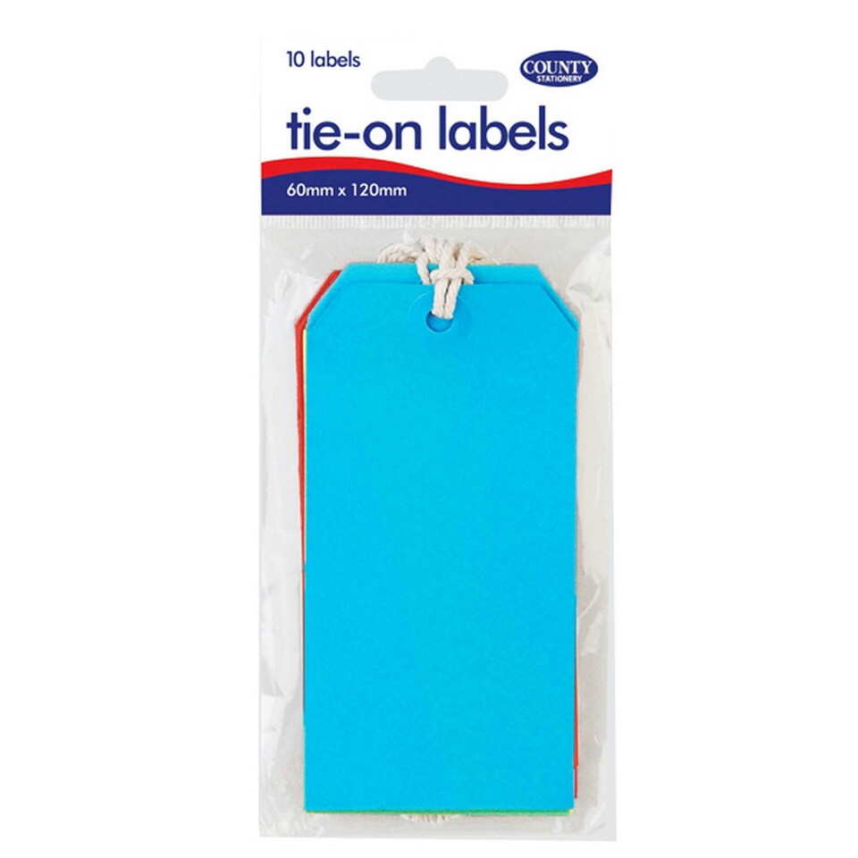 image 1 of County Stationery Tie On Parcel Labels (12 Packs Of 10) - Multicoloured - One Size