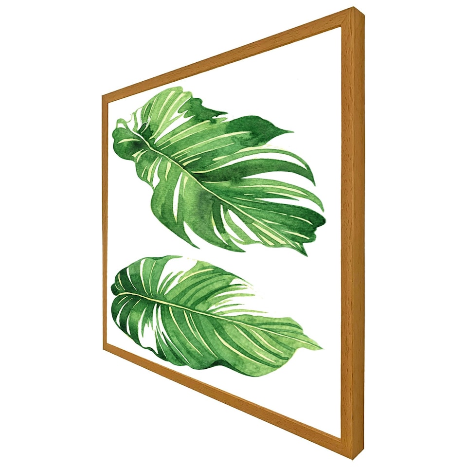 image 1 of Twin botanical leaves (Picture Frame) Brown | Oak | M