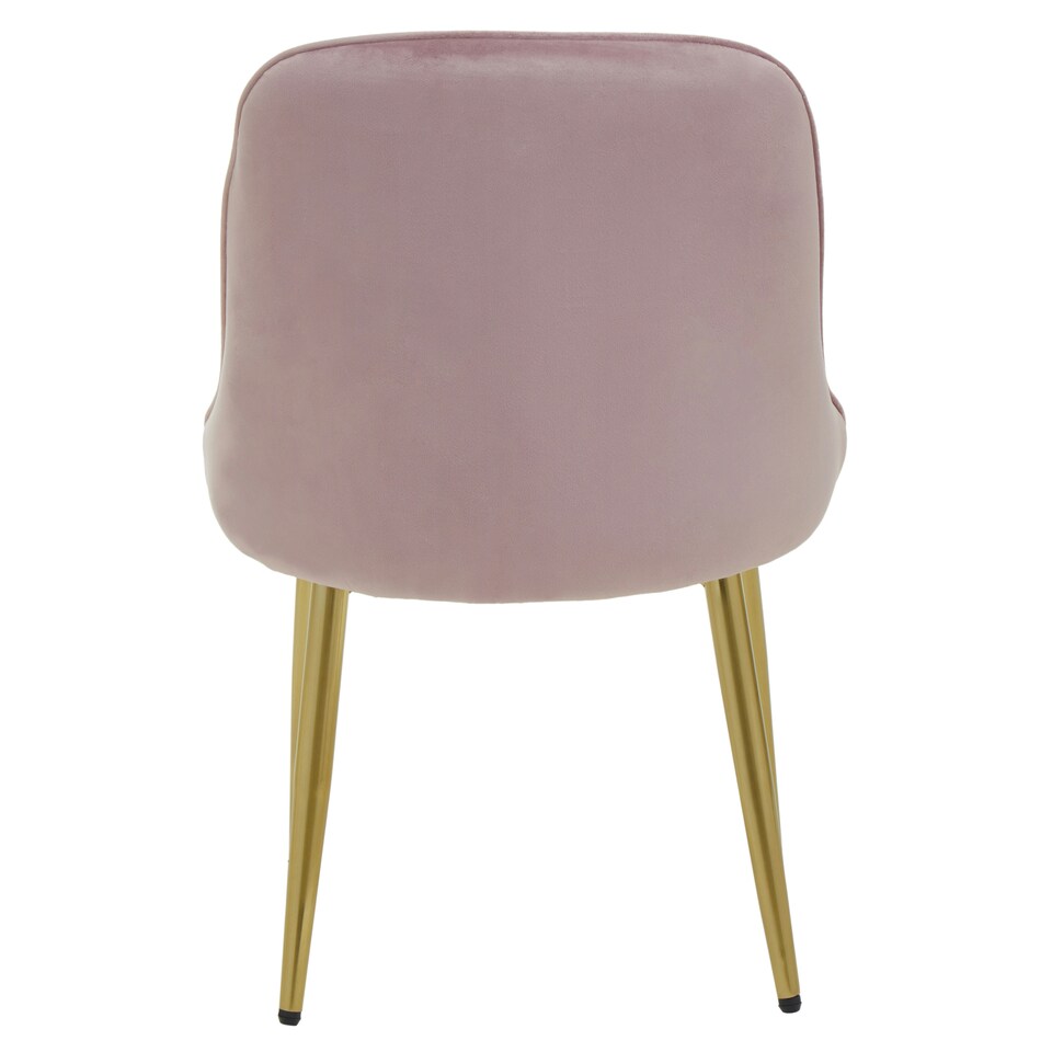 image 1 of Interiors by Premier Dusky Pink Velvet Dining Chair, Mid-Century Modern Pink and Gold Velvet Dining Chairs, Luxury Dining Chair
