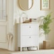 image 8 of HOMCOM 2 Drawer Shoe Cabinet with Flip Doors for Hallway, Entryway White | 80 x 24 x 95.5 cm