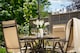 image 8 of 4 Seater Dining Set Garden Furniture With Parasol Reclining Chairs Glass Table In Mocha