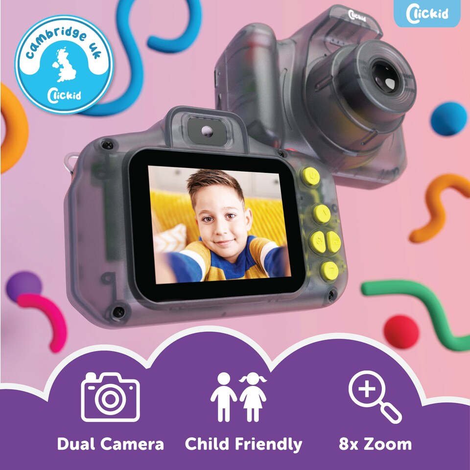image 1 of Majority CLCKID Kids CAM10 Camera | Dual Lens with 8 x Zoom | Video Recording