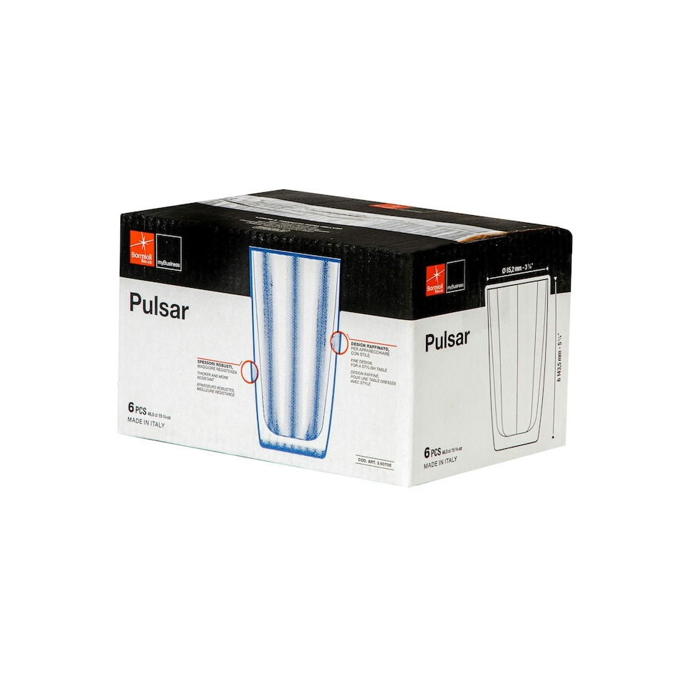 image 1 of Bormioli Rocco Pulsar Highball Glasses - 470ml - Blue - Pack of 6