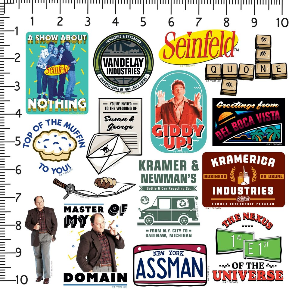 image 1 of Seinfeld Deluxe Stickers (Pack of 100) - Multicoloured - One Size