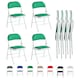 image 1 of Set of 4 Folding Dining Chairs Metal Frame Padded Seats