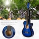 image 5 of HOMCOM 38 Inch Full Size Blue Classical Acoustic Electric Guitar Kids Guitar and Junior Guitar   Premium Gloss Finish w/Case - Blue