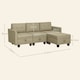 image 3 of HOMCOM Convertible Modular Sectional Sofa w/ Storage Light Brown