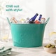 image 2 of Galvanised Steel Drinks Bucket - Turquoise