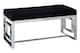 image 2 of Orsina Black Velvet Tufted Bench With Silver Stainless Steel Frame, Contemporary Button Tufted Accent Bench