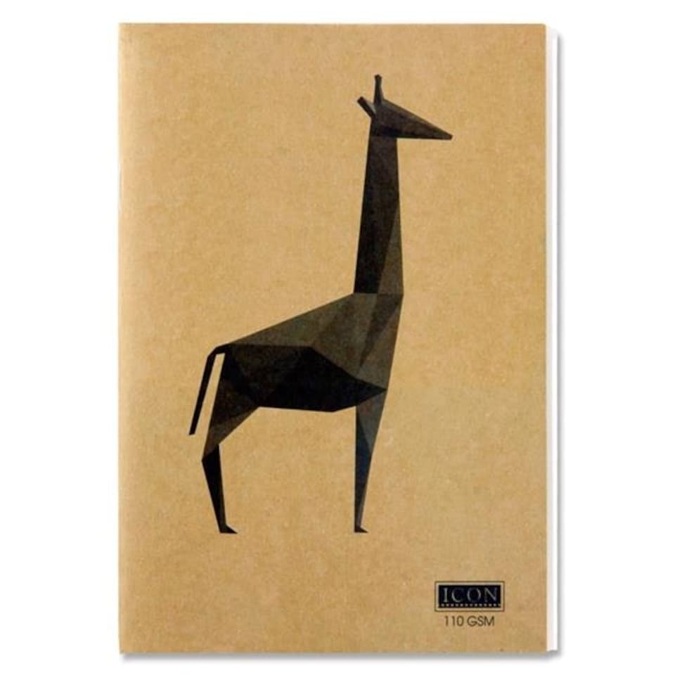 image 1 of A4 80 Pages 110gsm Animalia Design Kraft Sketch Book by Icon Art