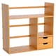 image 1 of HOMCOM Desk Organiser Compartments Desktop Bookshelf Stationery Storage Shelf Document File Holder with 2 Drawers 2-way Reversed Use Bamboo