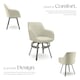 image 3 of Dining Chair Alicon - swivel armchair with padding and continuous backrest | Grey | greige | 6