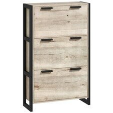 HOMCOM Entryway Shoe Cabinet with 3 Flip Drawers Adjustable Shelves