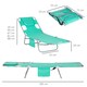 image 7 of Outsunny Sun Lounger with Reading Hole, Folding Garden Lounger, Green