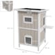 image 7 of PawHut Outdoor Wooden Cat House w/ Removable Bottom, Escape Doors, for 1-2 Cats