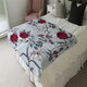 image 4 of Red & White Winter Floral (Blanket)