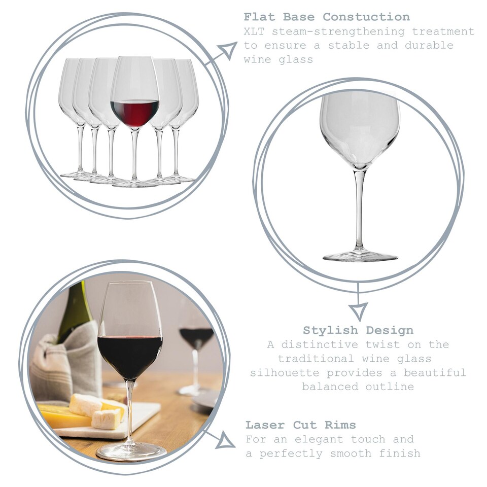 image 1 of Bormioli Rocco Inalto Tre Sensi Red Wine Glasses - 550ml - Pack of 6