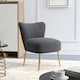 image 2 of HOMCOM Accent Chair Wingback Armless Chair for Bedroom Grey