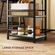 image 9 of HOMCOM 3 Piece Breakfast Bar Table Set with Storage Shelves, Light Grey Grey