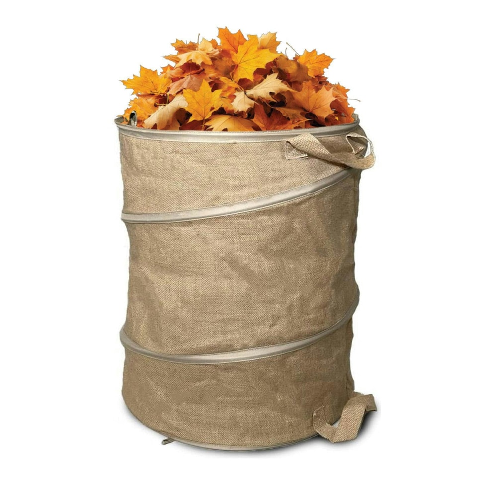 image 1 of True Products Natural Jute Pop-Up and Collapsible Garden Waste Bag 60cm x 45cm - 100ltr Brown