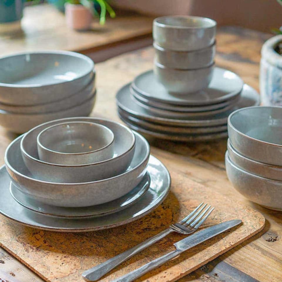 image 1 of Cooks Professional Set of 4 11cm Nordic Stoneware Side Bowls with Reactive Glaze | Grey