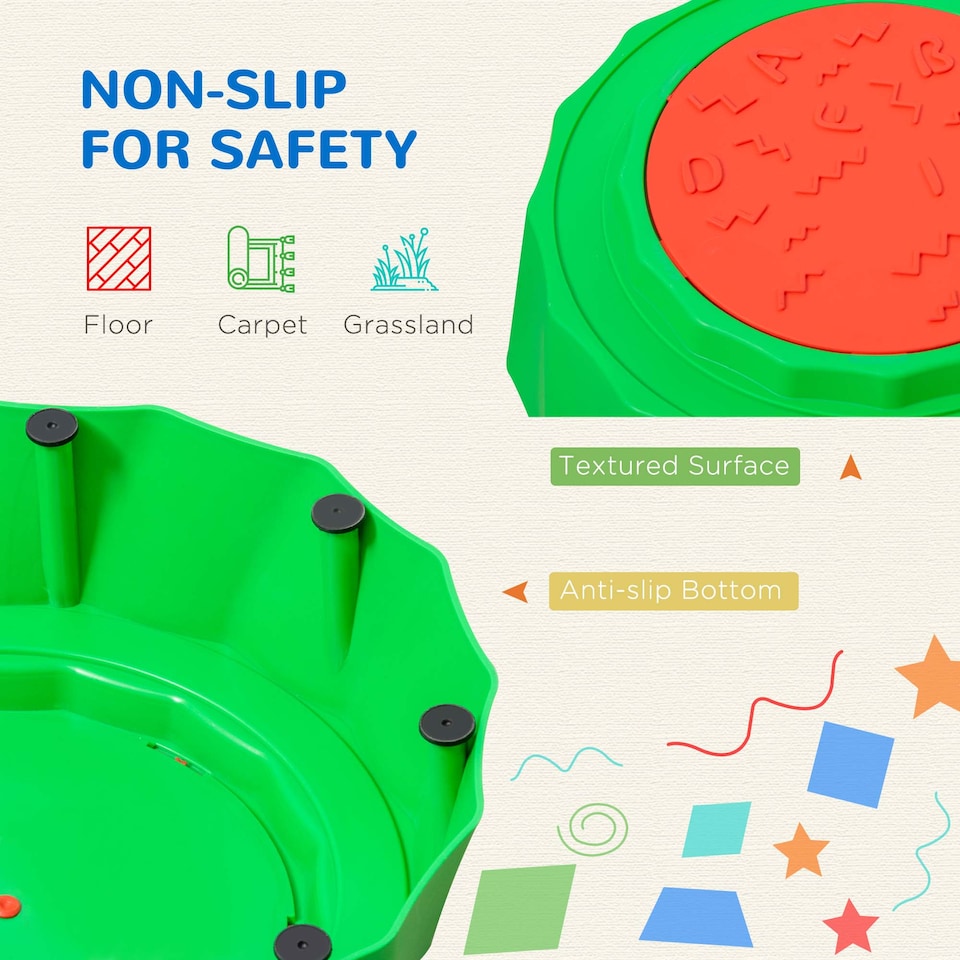 image 1 of Outsunny Eight-Piece Kids Stepping Stones w Non-Slip Surface & Bottom, for Kids