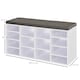 image 5 of HOMCOM Multi-Storage Shoe Rack w  14 Compartments Cushion Moving Shelves Solid Frame Foot Pads Home Office Tidy Organisation Boots Trainers White | White | White