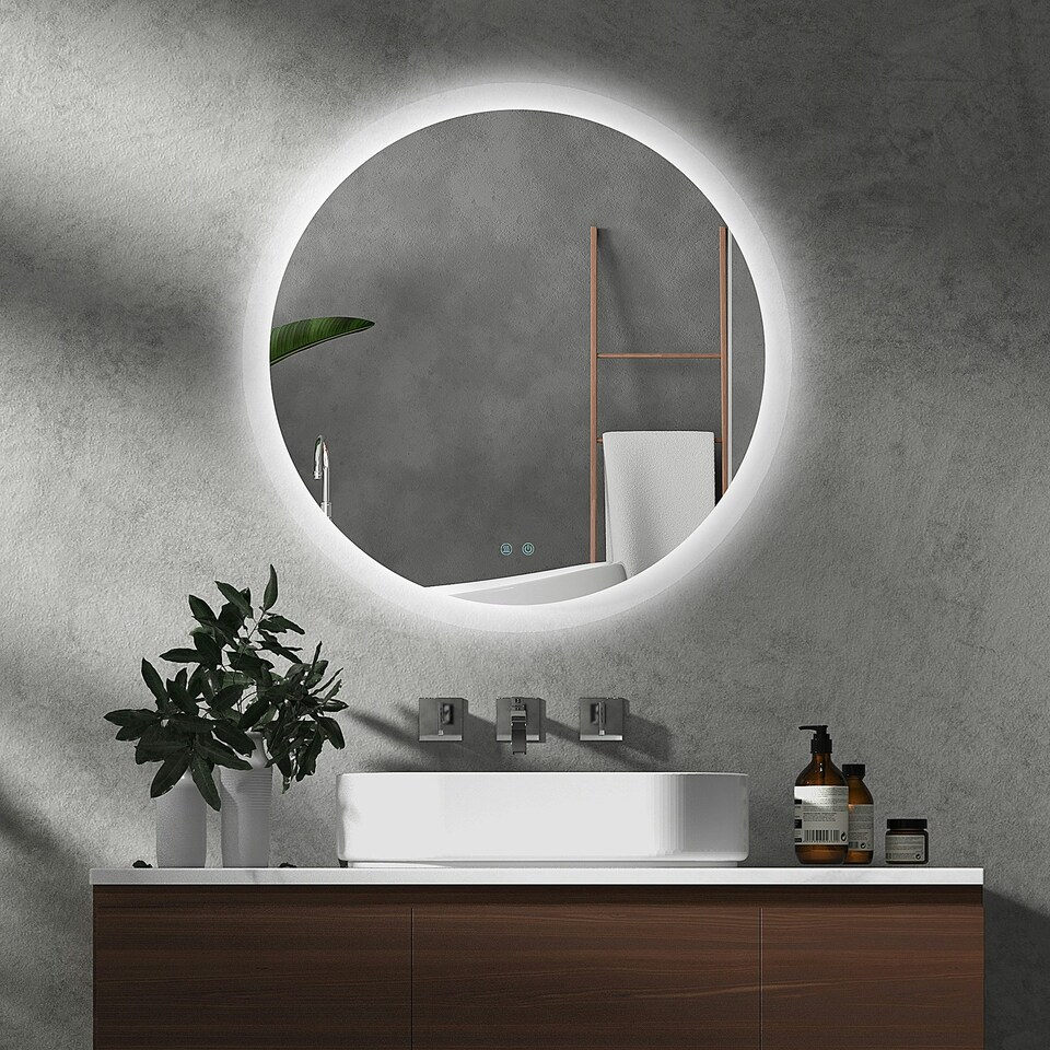 image 1 of kleankin Illuminated Bathroom Mirror with LED Lights, Defogging Film