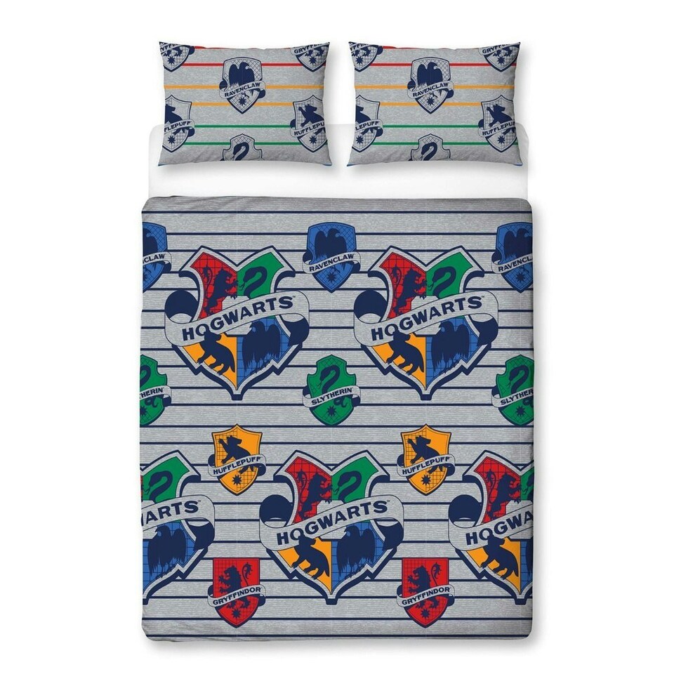 image 1 of Harry Potter Brave Duvet Cover Set - Grey/Multicoloured - Single Grey | Single