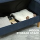 image 3 of HOMCOM Compact 2 Seater Sofa with Under Seat Storage for Small Spaces Blue 