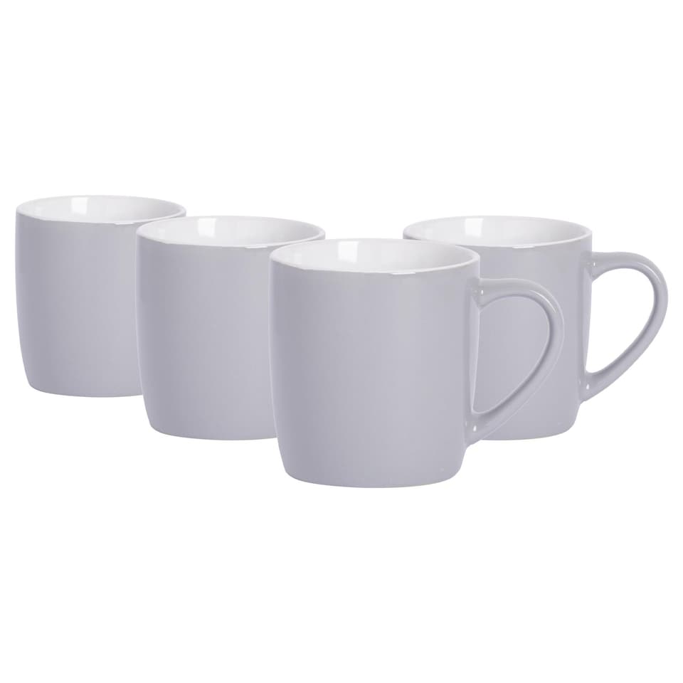 image 1 of Argon Tableware Coloured Coffee Mugs - 350ml - Grey - Pack of 4 | Grey | Grey | 4