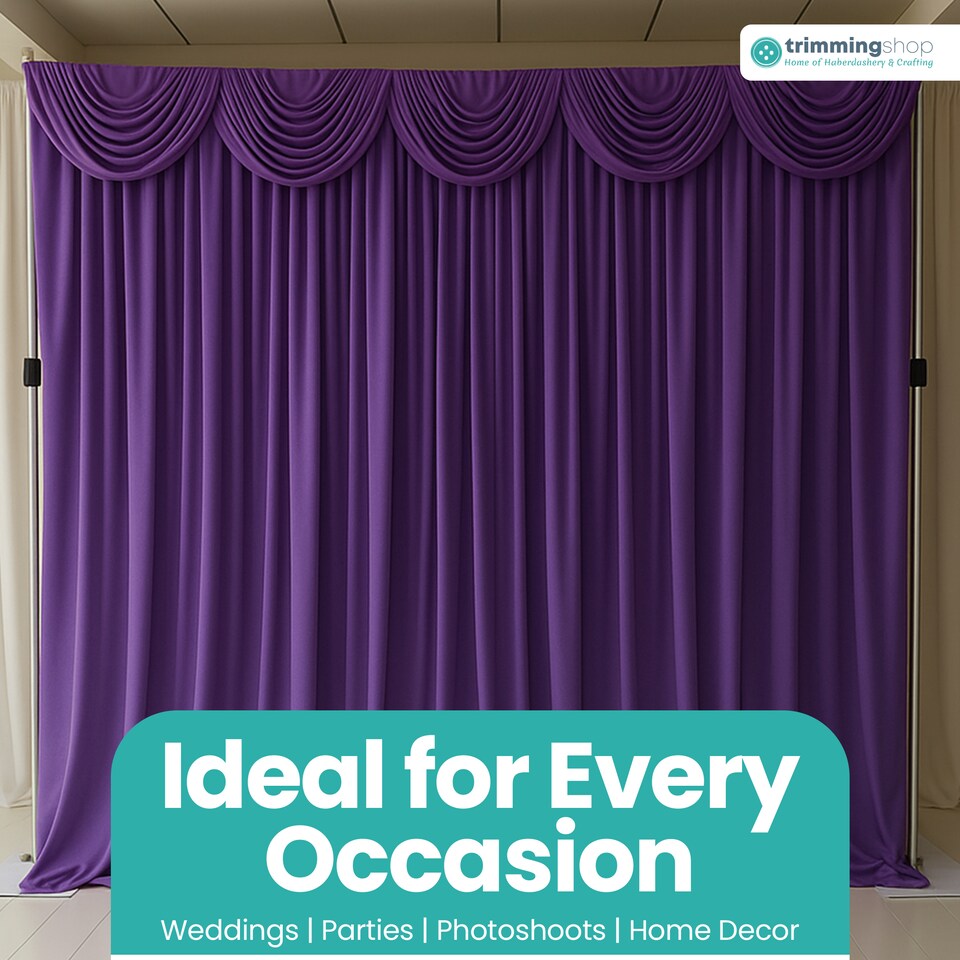 image 1 of 3M Ice Silk Wedding Drapery, Detachable Backdrop Curtain - 1pc
