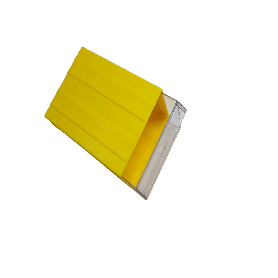 image 1 of Yellow Stackable Plastic Storage Drawers L288xW182xH111mm with Removable Compartments