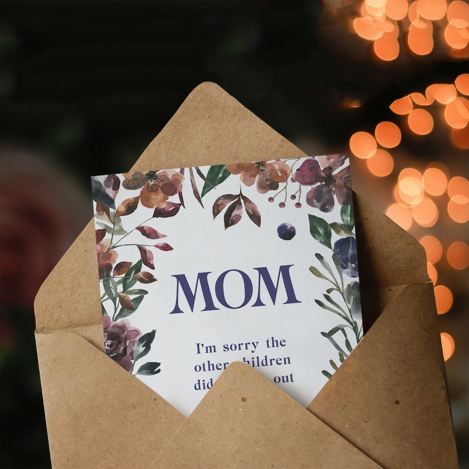 image 1 of Mom Sorry Siblings Are Not Like Me Funny Birthday Card