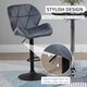 image 4 of HOMCOM Adjustable Bar Stools Set of 2, Armless Upholstered Swivel Counter Chairs, Barstools with Back, Footrest, Dark Grey